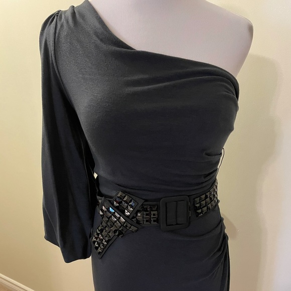 BCBGMaxAzria one shoulder dress with belt - Picture 2 of 13